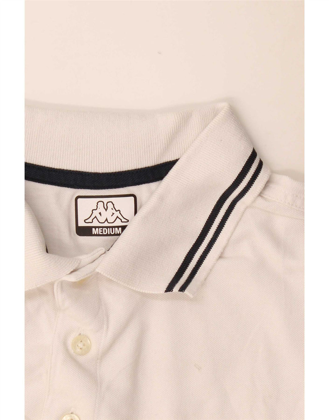 KAPPA Mens Polo Shirt Medium White Cotton