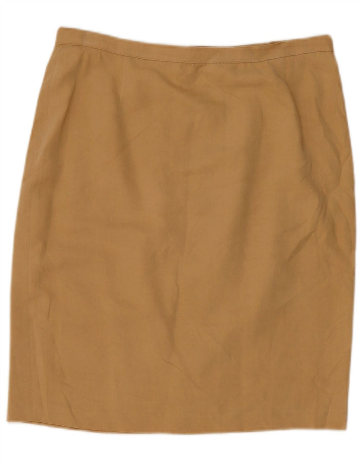Vintage Womens Pencil Skirt W34 Large Beige
