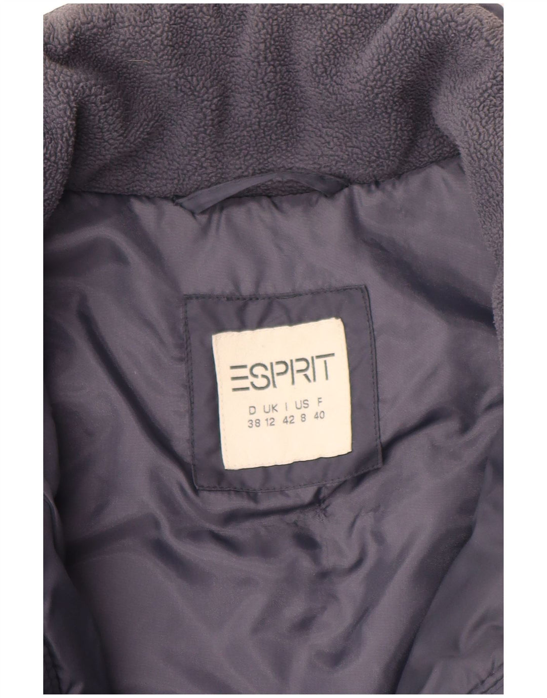 Esprit Womens Padded Coat UK 12 Medium Navy Blue