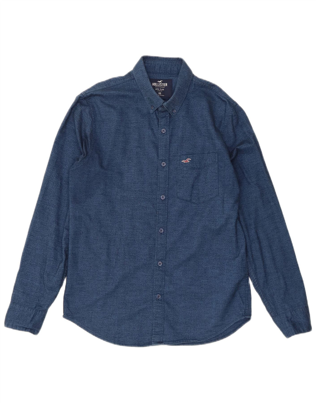 Hollister Mens Shirt XS Navy Blue Cotton