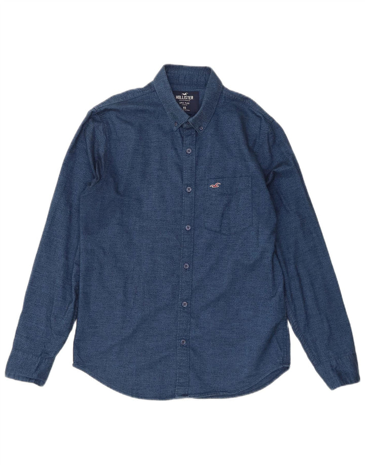 Hollister Mens Shirt XS Navy Blue Cotton