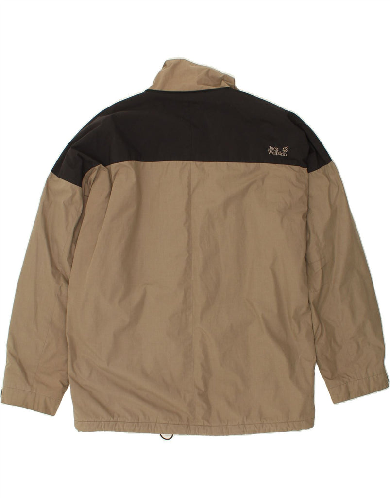 JACK WOLFSKIN Mens Windbreaker Jacket UK 42 XL Brown Colourblock Polyester Vintage Jack Wolfskin and Second-Hand Jack Wolfskin from Messina Hembry 