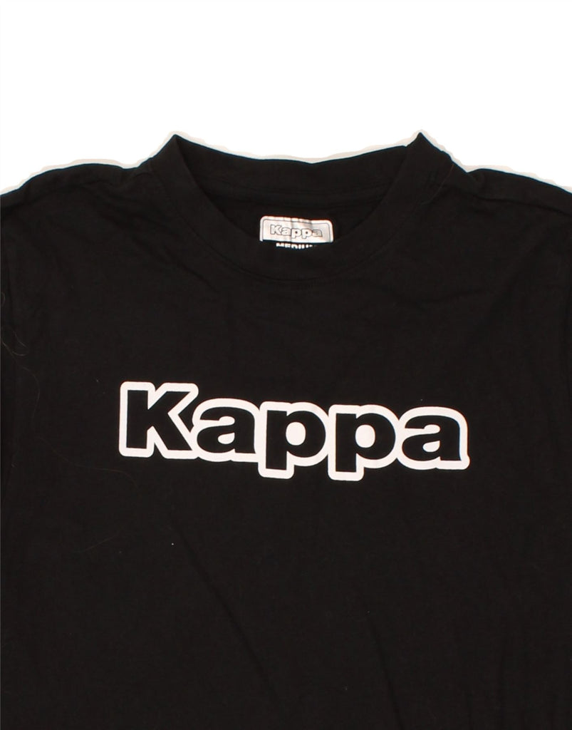 KAPPA Mens Graphic T-Shirt Top Medium Black Cotton | Vintage Kappa | Thrift | Second-Hand Kappa | Used Clothing | Messina Hembry 