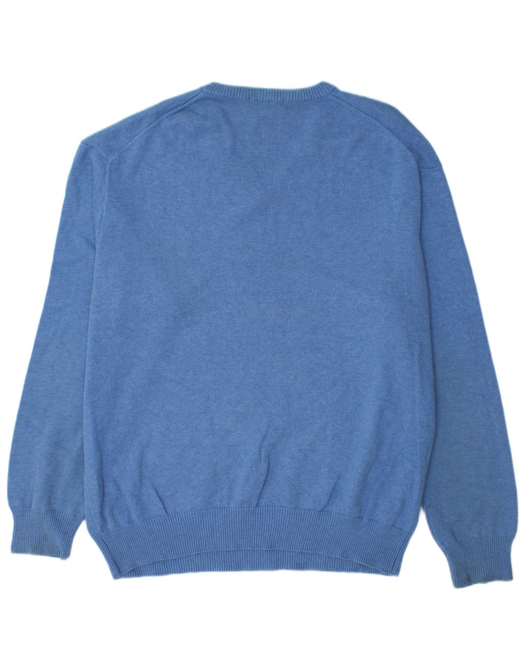 GANT Mens V-Neck Jumper Sweater XL Blue Cotton