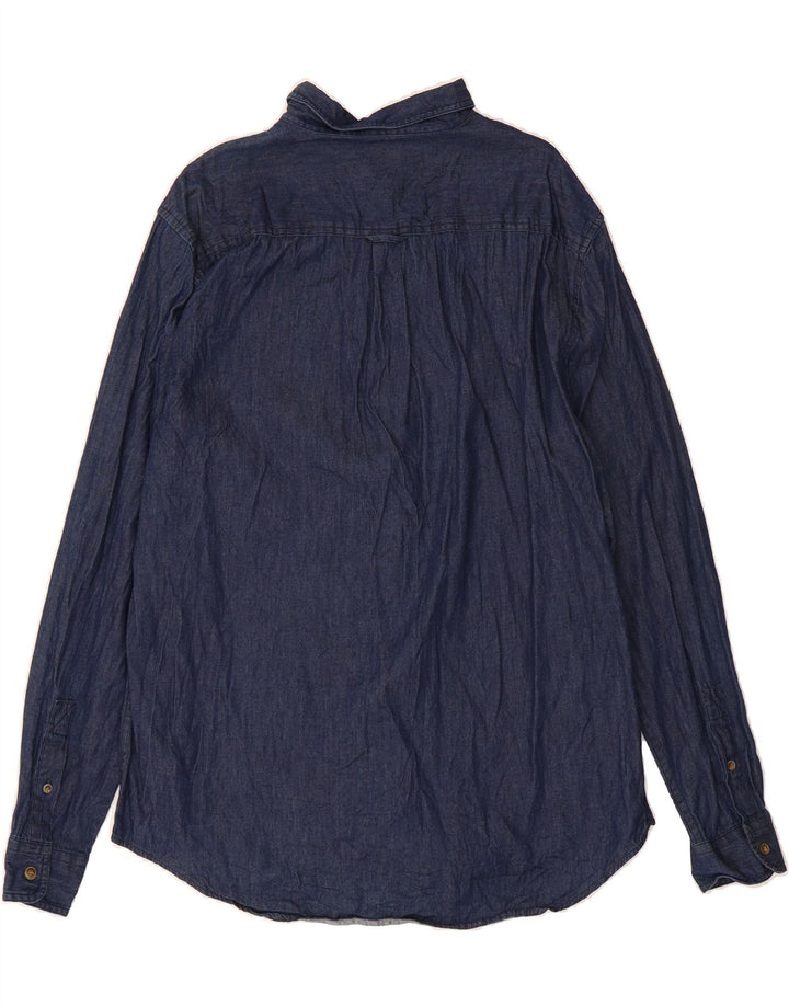 CHEAP MONDAY Mens Shirt Large Navy Blue Vintage Cheap Monday and Second-Hand Cheap Monday from Messina Hembry 