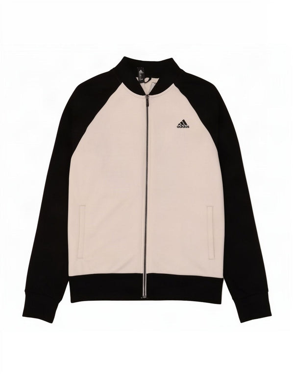 Adidas Mens Tracksuit Top Jacket UK 48/50 XL White Colourblock Polyester