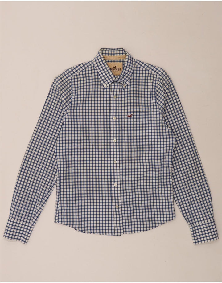 HOLLISTER Mens Shirt Medium Blue Gingham Cotton