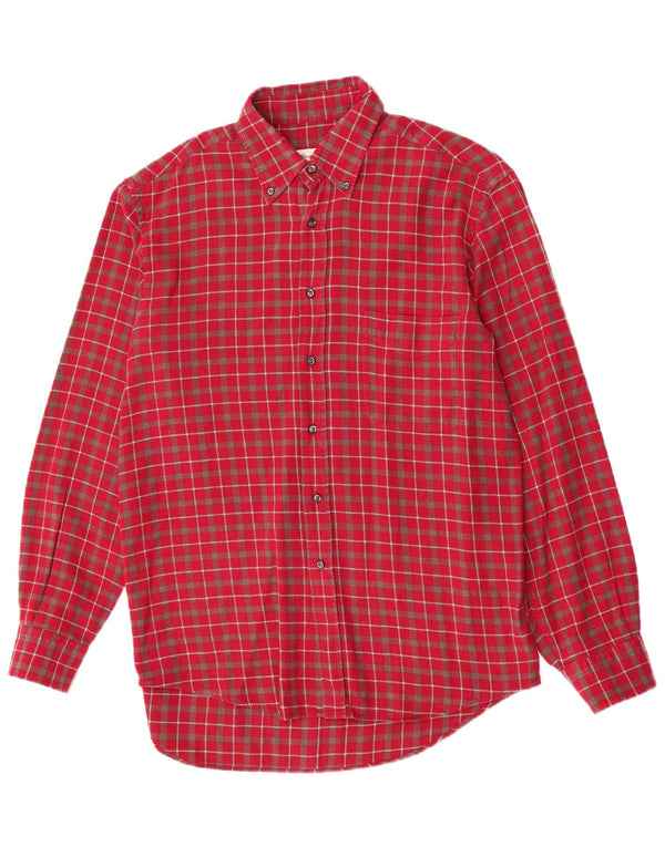 Giovanni Rosmini Mens Flannel Shirt Large Pink Check Cotton