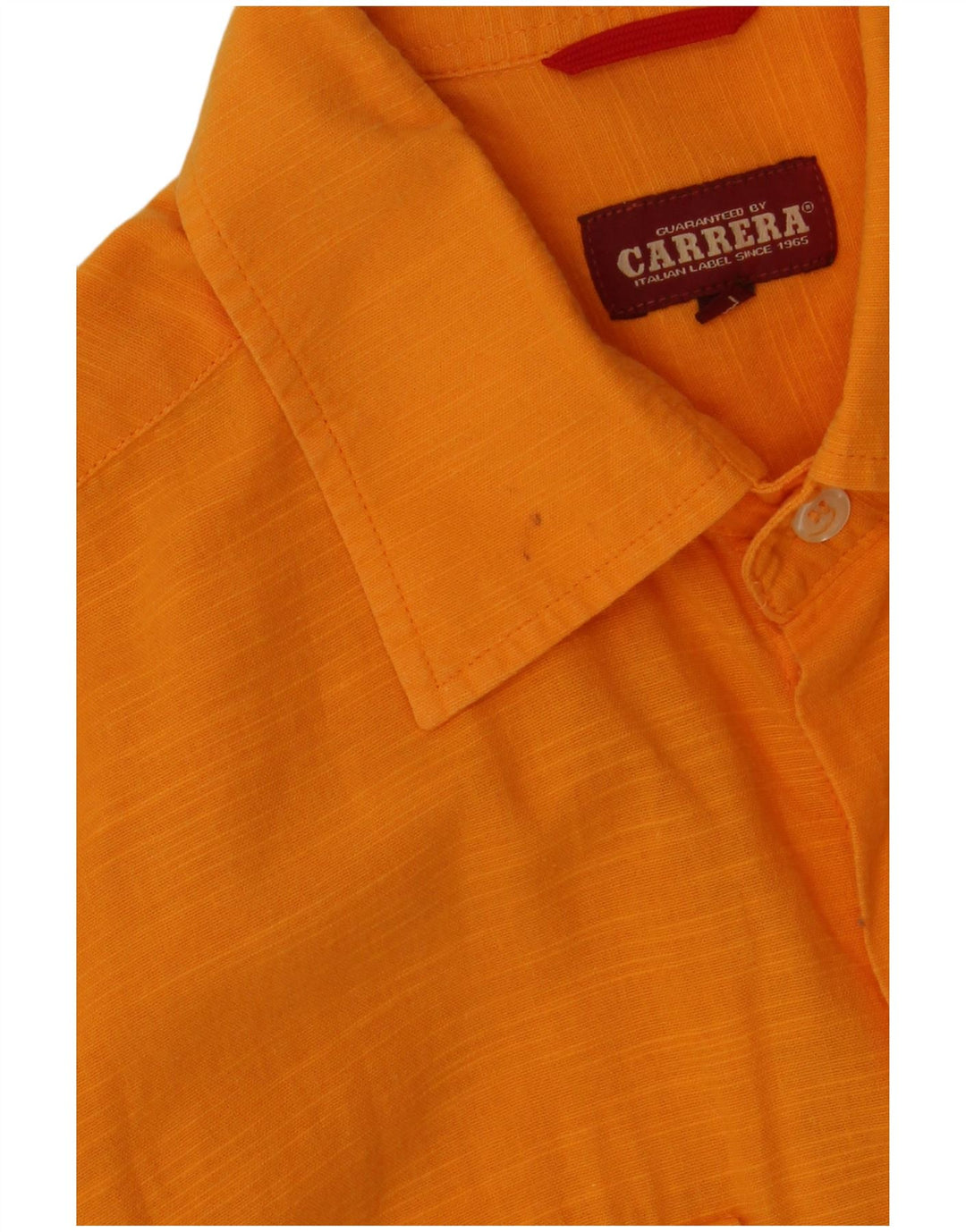 Carrera Mens Short Sleeve Shirt Large Orange Flecked Cotton