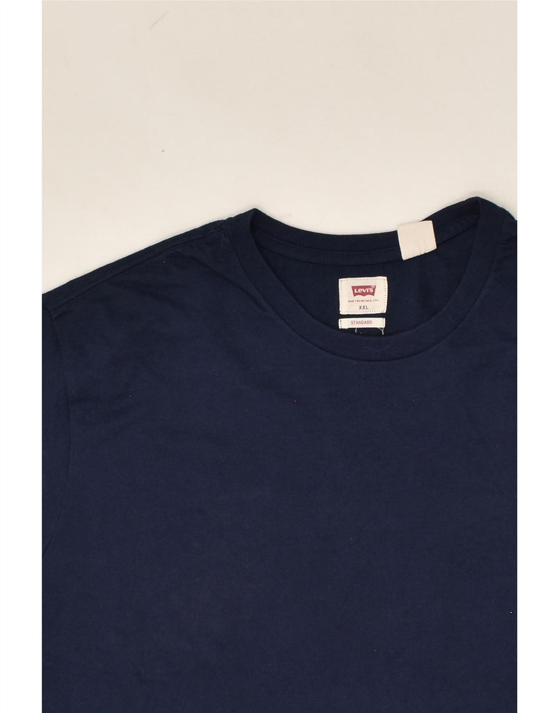 LEVI'S Mens Standard Fit T-Shirt Top 2XL Navy Blue Cotton | Vintage Levi's | Thrift | Second-Hand Levi's | Used Clothing | Messina Hembry 