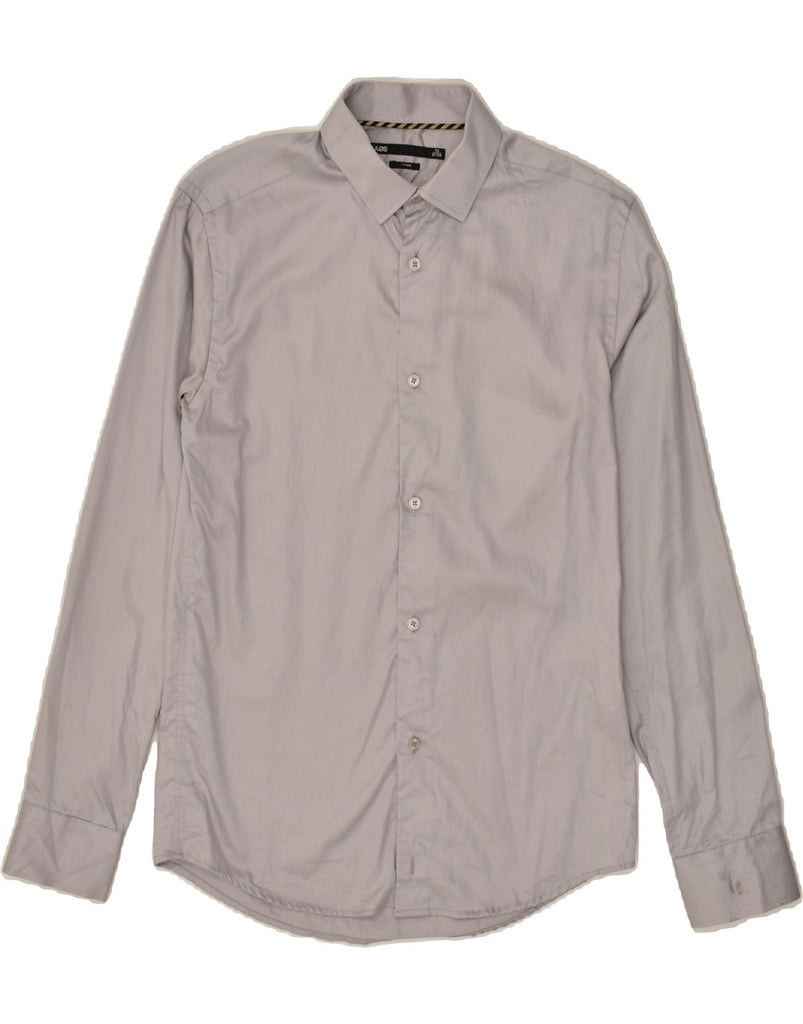 JULES Mens Fitted Shirt Size 37 38 Small Grey | Vintage Jules | Thrift | Second-Hand Jules | Used Clothing | Messina Hembry 