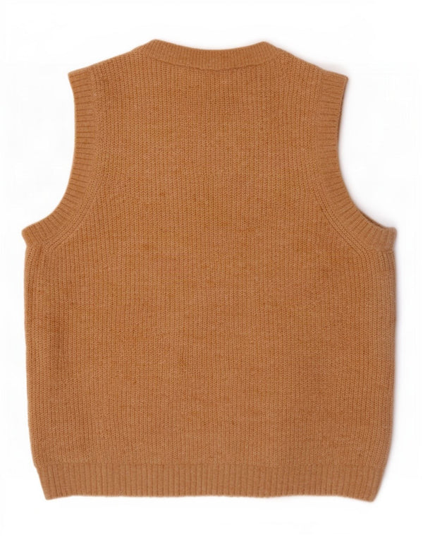 Marks & Spencer Womens Vest Tank Top UK 14 Medium Beige Acrylic