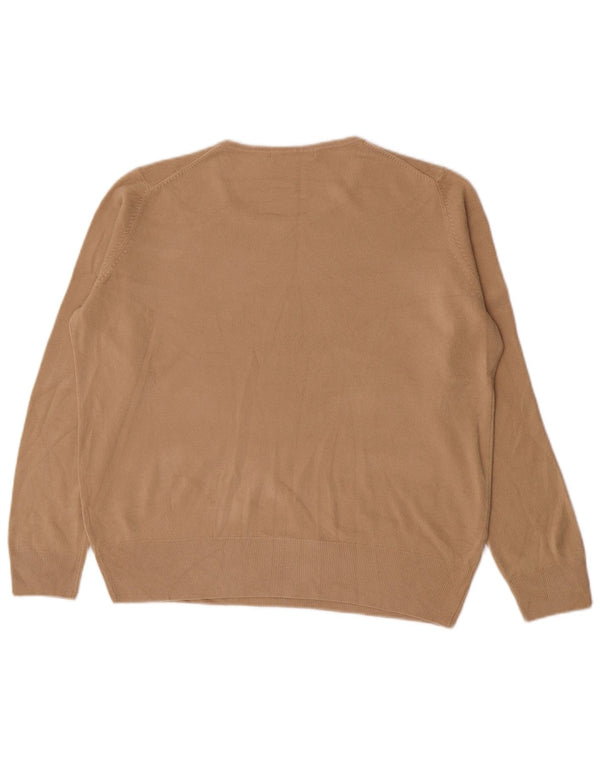 Marks & Spencer Womens Boat Neck Jumper Sweater UK 18 XL Beige Acrylic