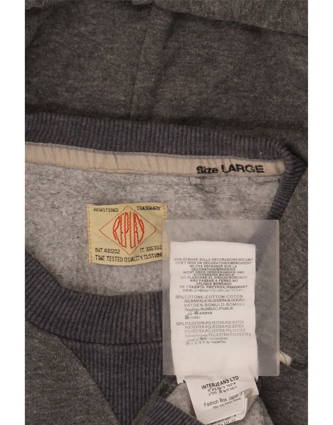 Replay Mens Graphic Hoodie Jumper Large Grey Cotton