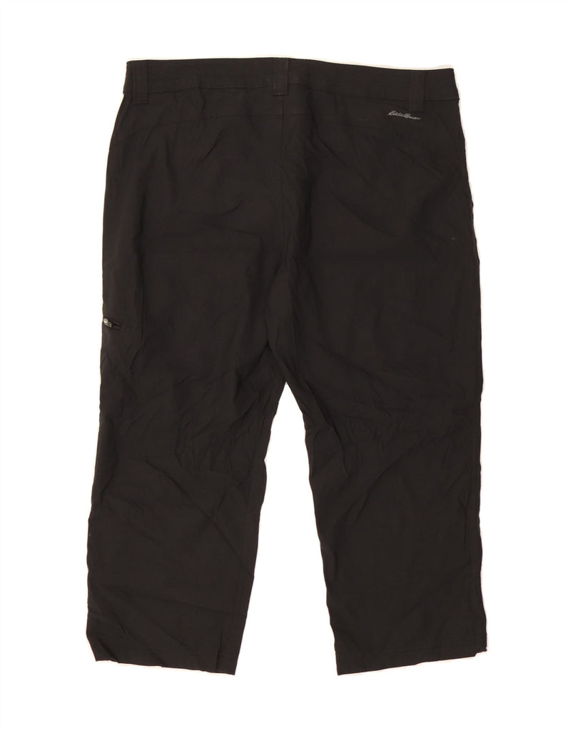 EDDIE BAUER Womens Straight Cargo Capri Trousers US 12 Large W34 L20 Black Vintage Eddie Bauer and Second-Hand Eddie Bauer from Messina Hembry 