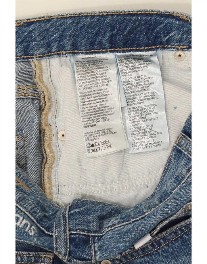 Calvin Klein Womens Distressed Denim Shorts W29 Medium Blue Cotton