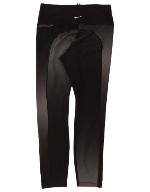 Nike Womens Dri Fit Crop Leggings UK 12 Medium Black Polyester