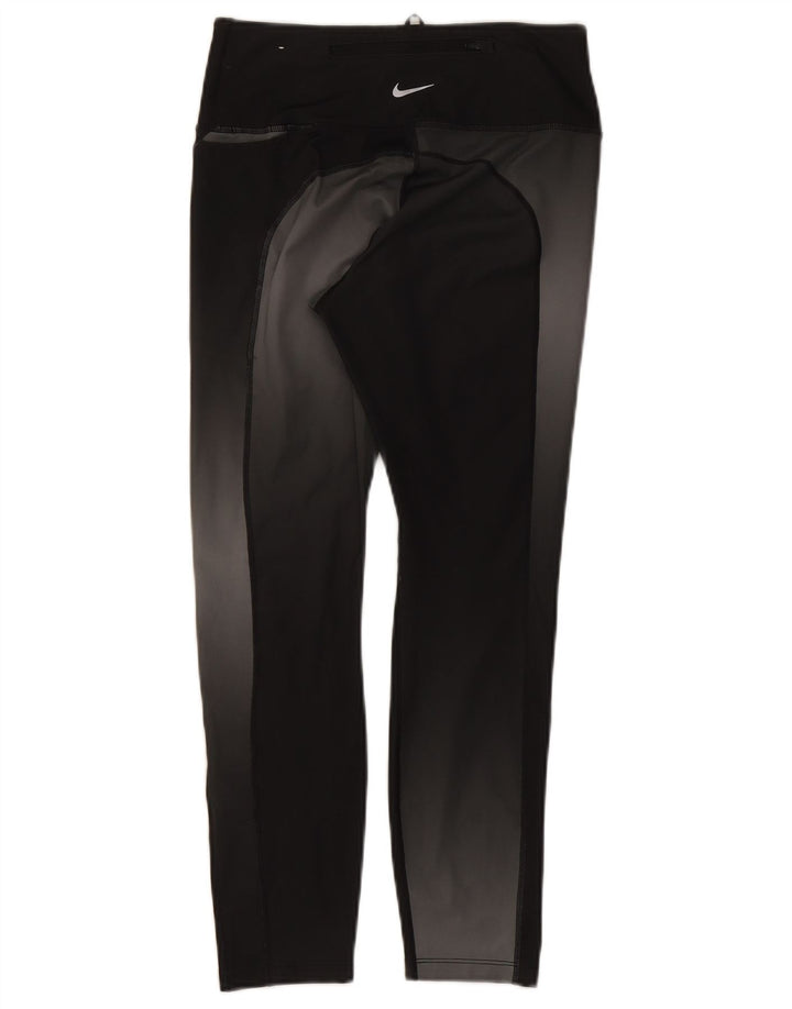 Nike Womens Dri Fit Crop Leggings UK 12 Medium Black Polyester