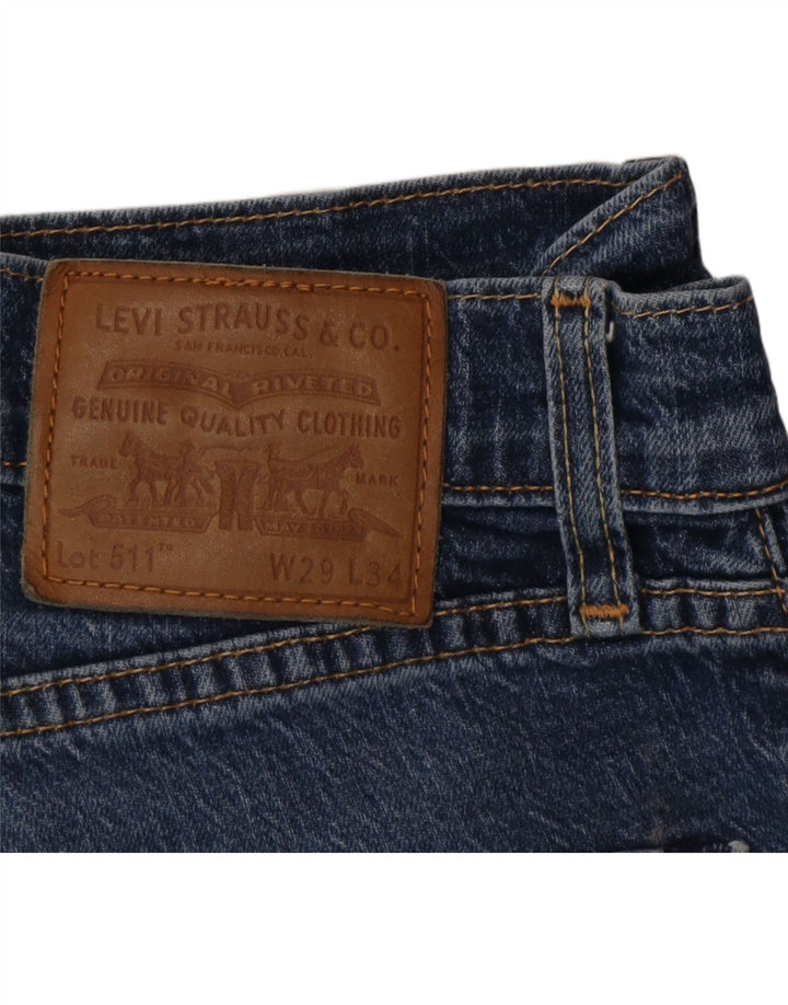 LEVI'S Mens 511 Slim Jeans W29 L34 Blue Cotton