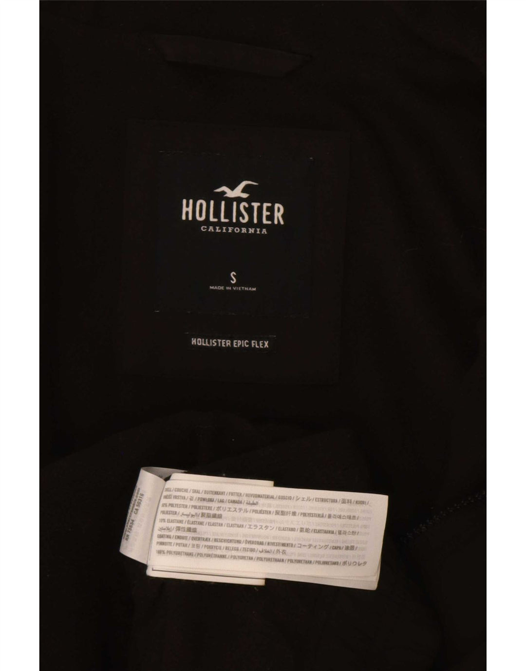 Hollister Mens Graphic Hooded Bomber Jacket UK 36 Small Black Polyester
