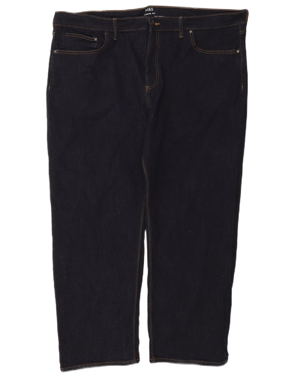 Marks & Spencer Mens Short Loose Jeans W42 L29 Navy Blue Cotton