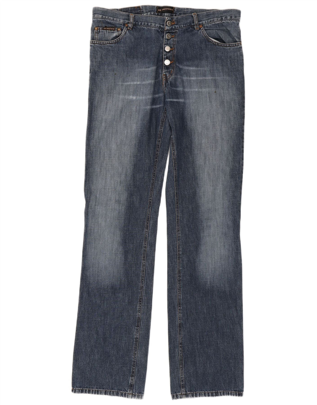 VINTAGE Mens Straight Jeans W33 L37 Blue Cotton