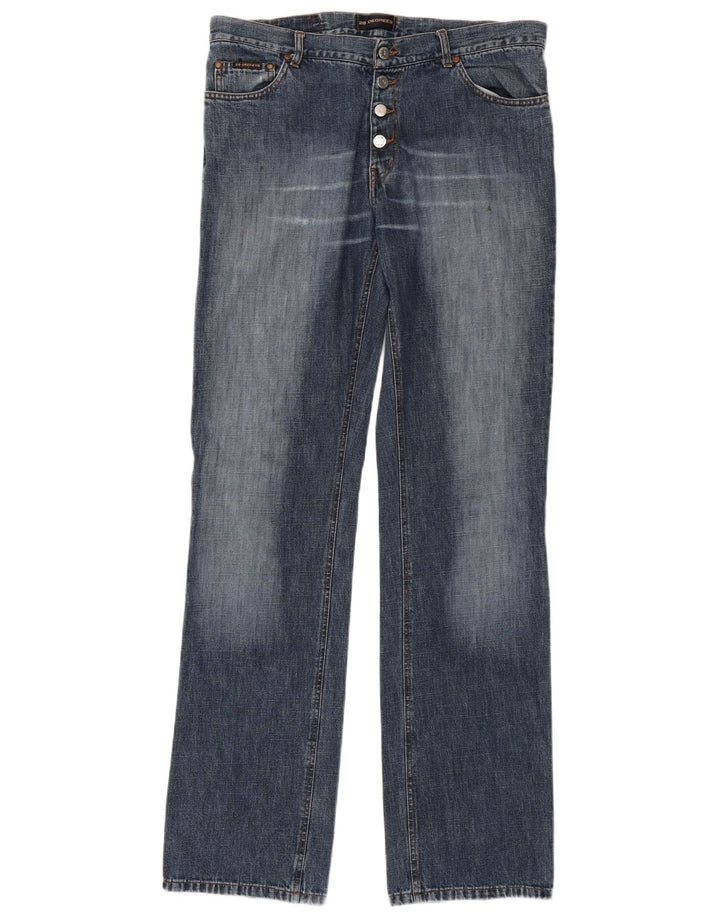 VINTAGE Mens Straight Jeans W33 L37 Blue Cotton