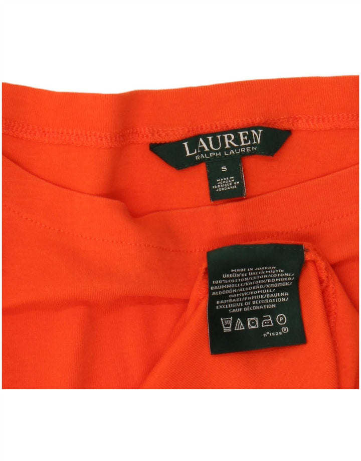 RALPH LAUREN Womens T-Shirt Top UK 10 Small Orange Cotton