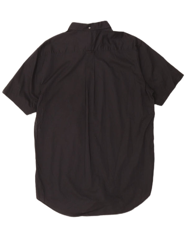 Gant Mens Short Sleeve Shirt Size 41/42 16 1/2 Large Black Cotton