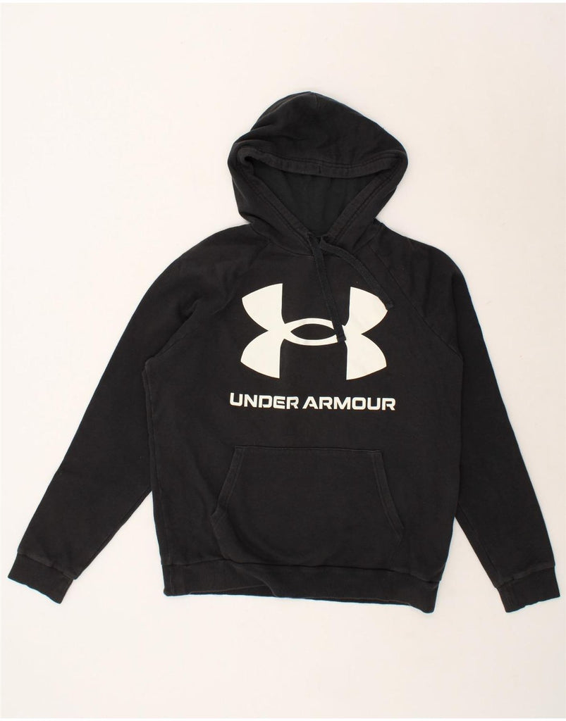 UNDER ARMOUR Mens Graphic Hoodie Jumper Large Black Cotton | Vintage Under Armour | Thrift | Second-Hand Under Armour | Used Clothing | Messina Hembry 