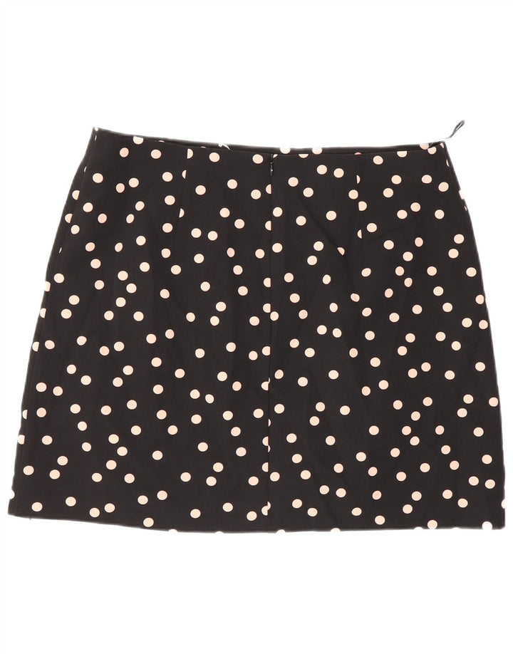 Oasis Womens Mini Skirt UK 16 Large W34  Black Polka Dot Polyester