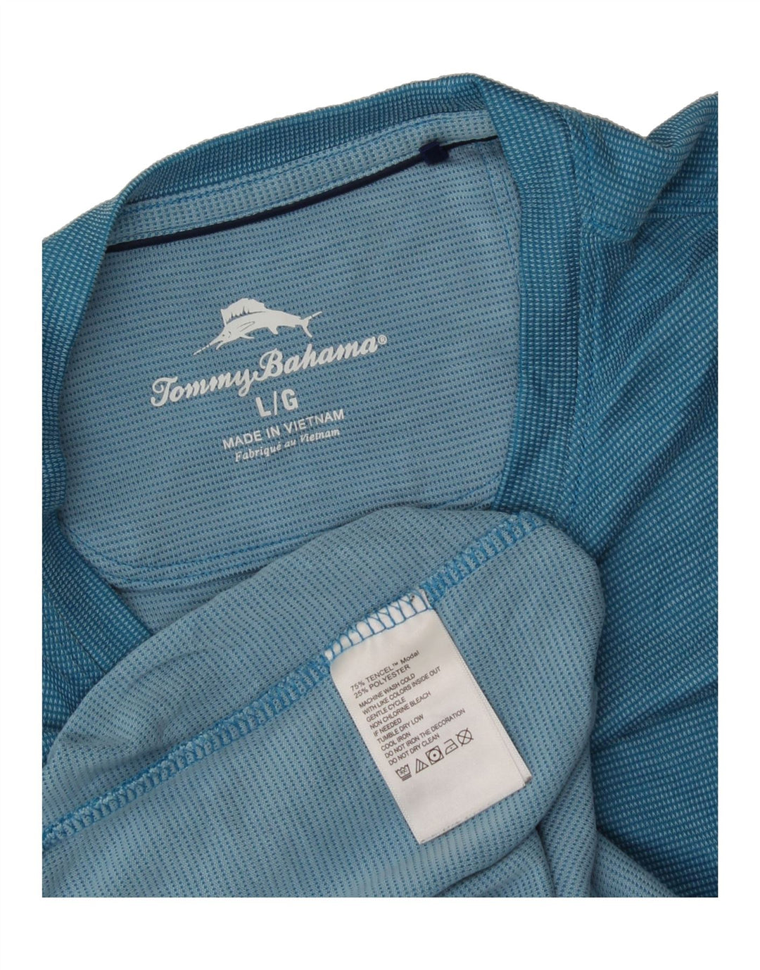 TOMMY BAHAMA Mens T-Shirt Top Large Blue Modal Vintage Tommy Bahama and Second-Hand Tommy Bahama from Messina Hembry 