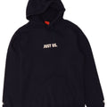 NIKE Mens Graphic Hoodie Jumper Small Navy Blue Cotton