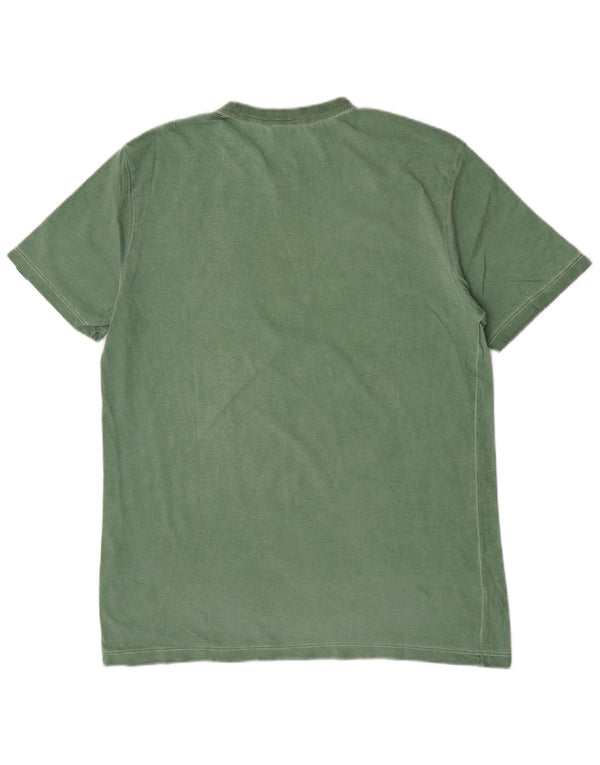 Gas Mens Graphic T-Shirt Top Medium Green Cotton