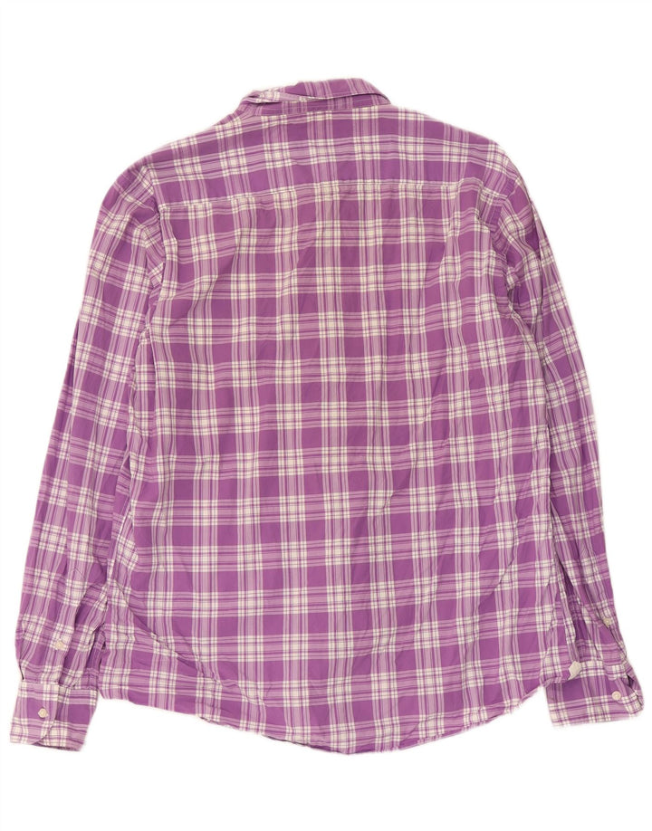 Massimo Dutti Mens Casual Fit Shirt XL Purple Check