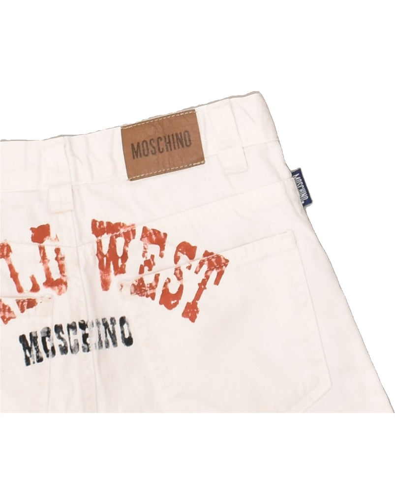 MOSCHINO Boys Graphic Cargo Straight Jeans 5-6 Years W22 L20 White Cotton | Vintage Moschino | Thrift | Second-Hand Moschino | Used Clothing | Messina Hembry 