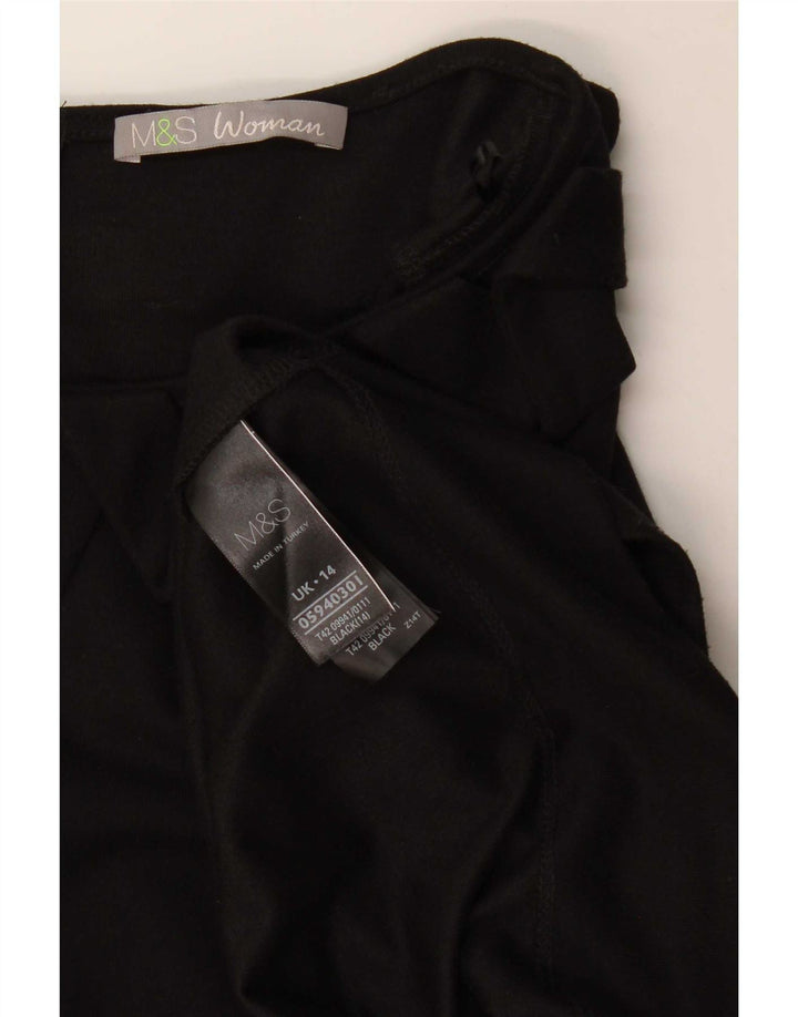 Marks & Spencer Womens Sheath Dress UK 14 Large Black Polyester