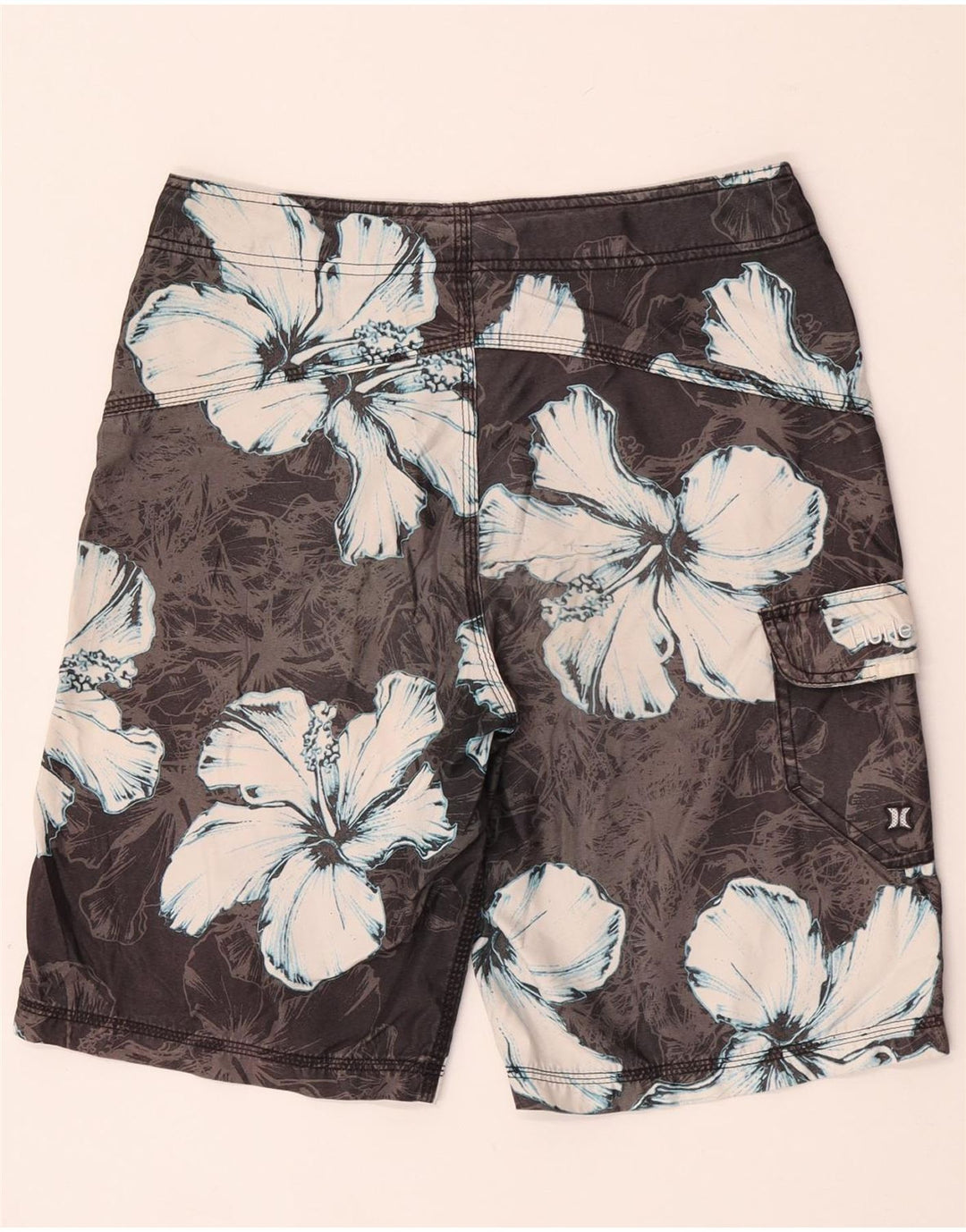 Hurley Mens Graphic Swimming Shorts Medium  Grey Floral Polyester