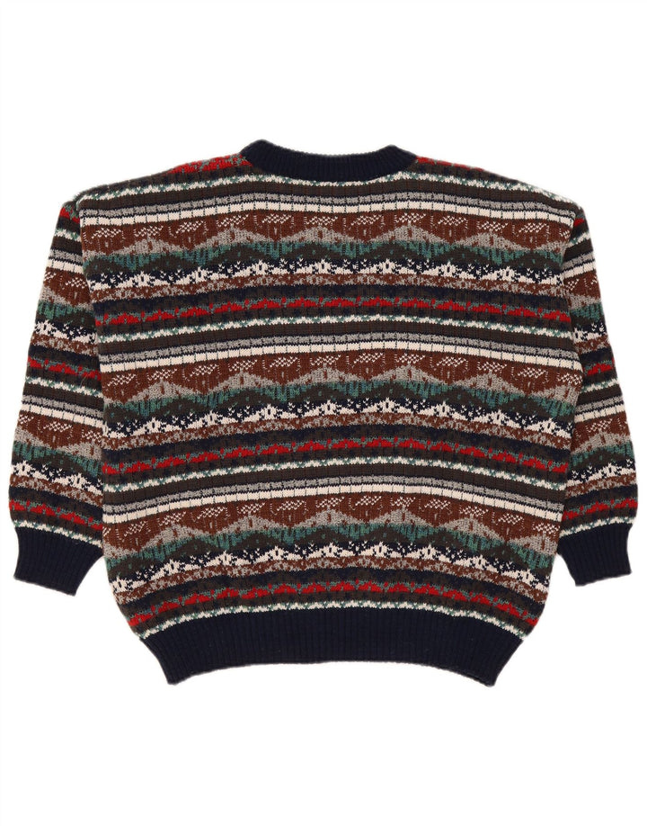 Vintage Mens Crew Neck Jumper Sweater XL Multicoloured Fair Isle