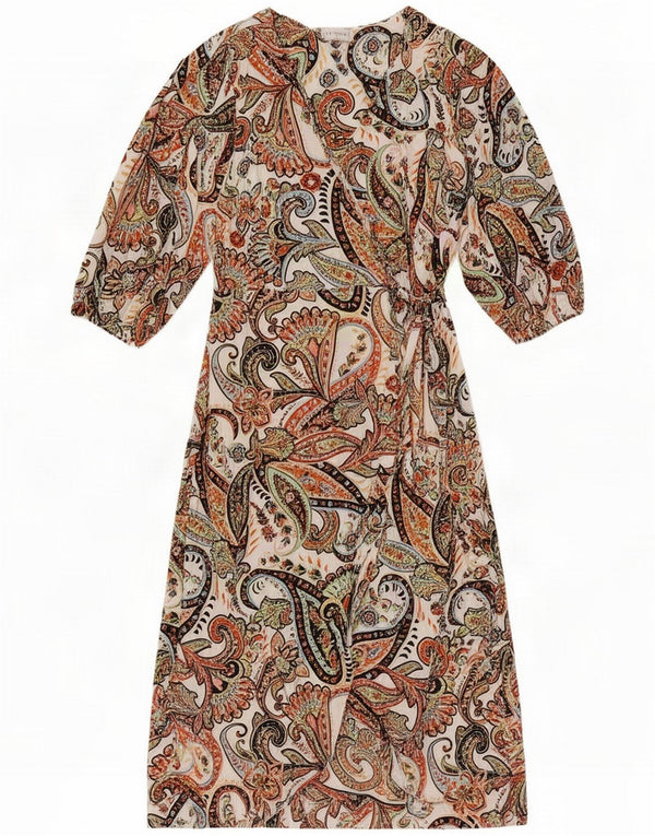 Papaya Womens 3/4 Sleeve Maxi Dress UK 14 Medium Multicoloured Paisley