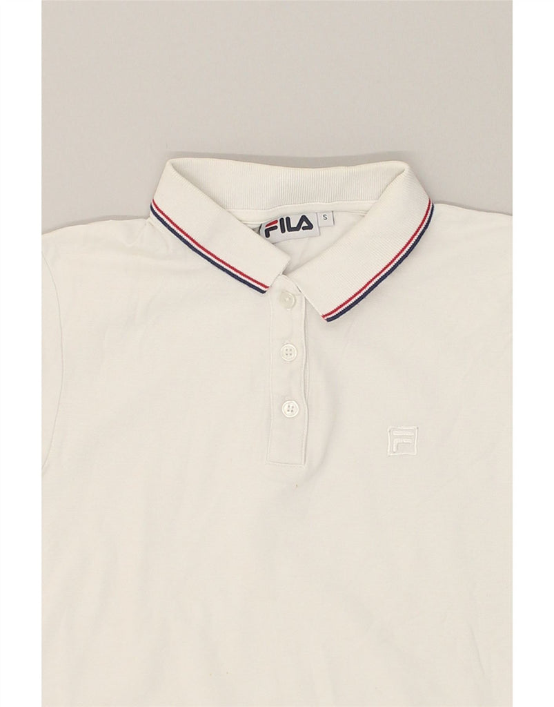 FILA Womens Polo Shirt UK 10 Small White Cotton | Vintage Fila | Thrift | Second-Hand Fila | Used Clothing | Messina Hembry 