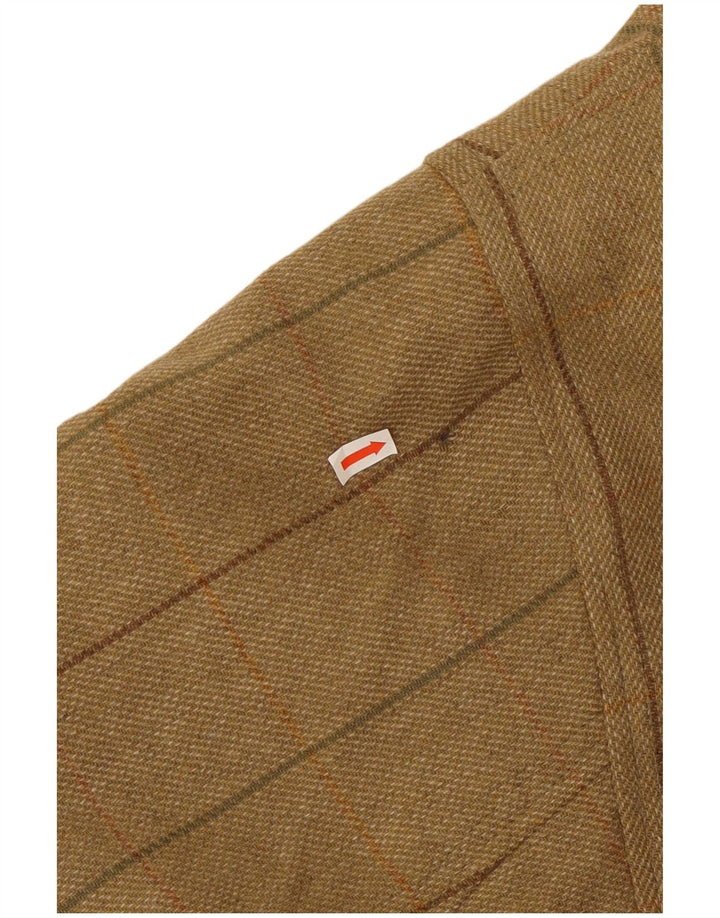 Barbour Mens Berwick Loose Fit Utility Jacket UK 44 2XL Khaki Check Wool