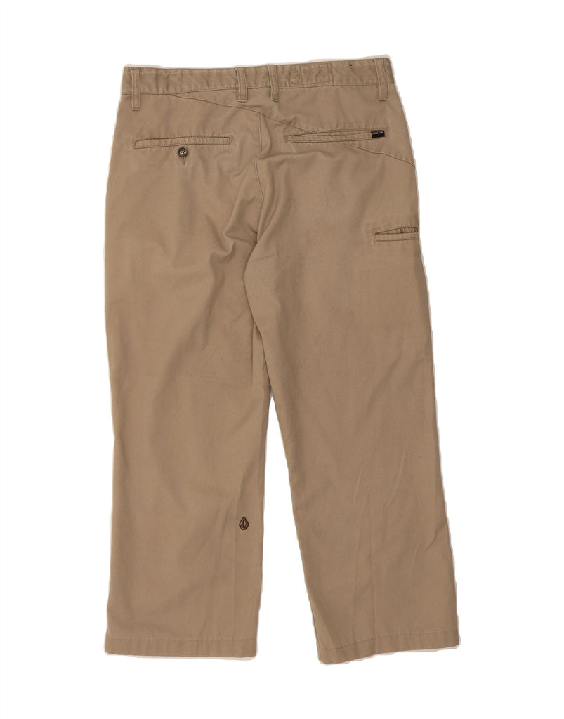 VOLCOM Mens Straight Cropped Trousers W32 L24 Beige Polyester Vintage Volcom and Second-Hand Volcom from Messina Hembry 