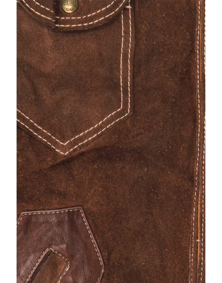Diesel Mens Reversible Jacket UK 40 Large Brown Plaid Leather