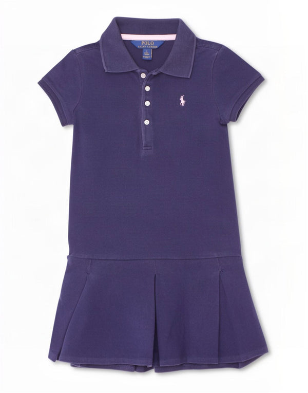 Polo Ralph Lauren Girls Polo Dress 5-6 Years Navy Blue Cotton