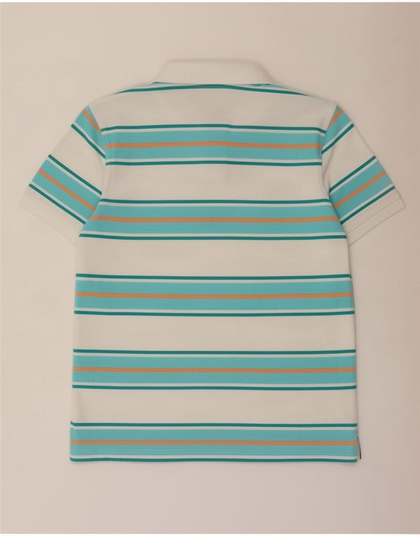 Crew Clothing Mens Polo Shirt Medium Blue Striped Cotton