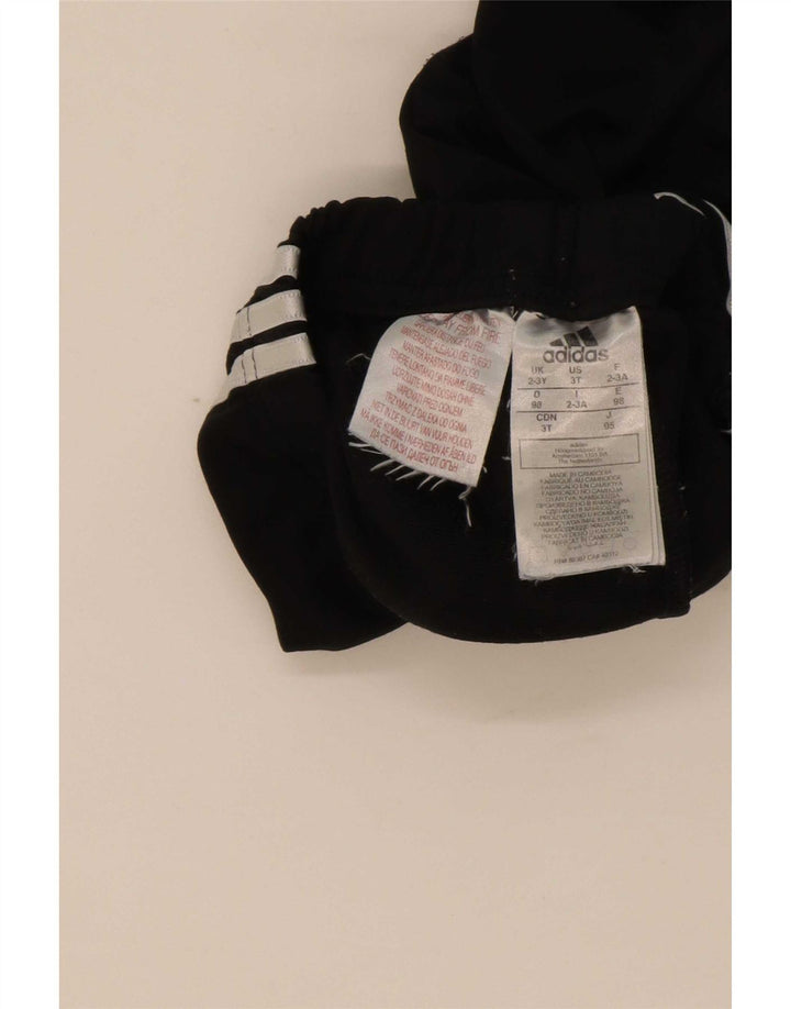 Adidas Boys Tracksuit Trousers Joggers 2-3 Years Black Polyester