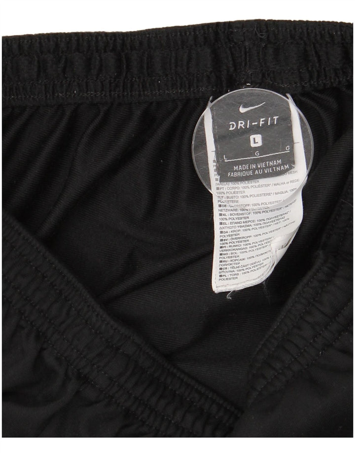 NIKE Mens Dri Fit Tracksuit Trousers Large Black Polyester