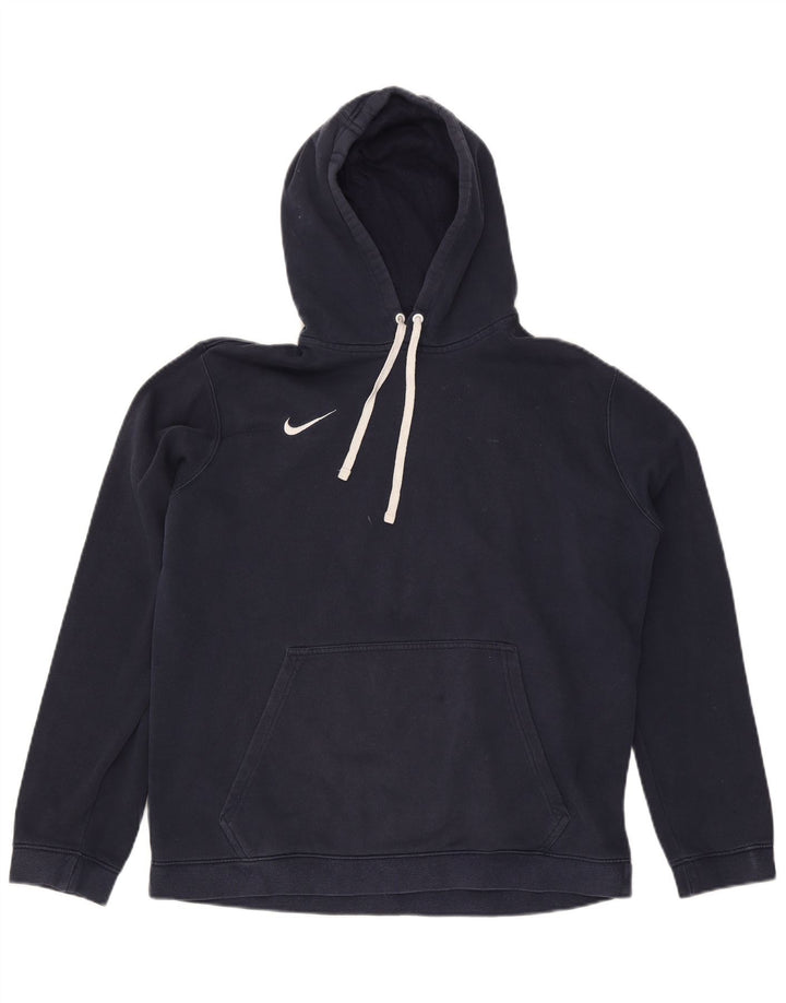 Nike Mens Hoodie Jumper Large Navy Blue Cotton