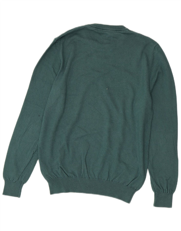 JACK WILLS Mens Crew Neck Jumper Sweater Medium Green Cotton